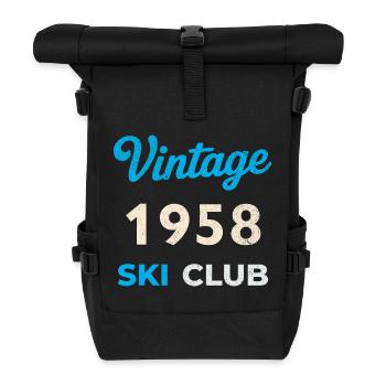 Vintage 1958 – Ski Club Retro Birth Year Gift - Roll Top Backpack - black - Front
