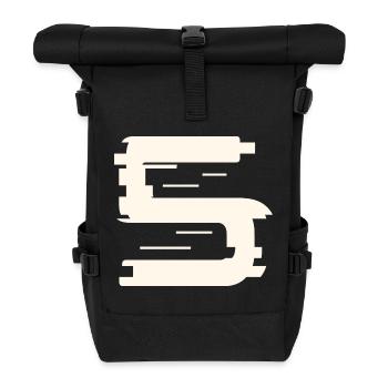 5 - Roll Top Backpack - black - Front