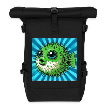 Kugelfisch - Rolltop Rucksack - Schwarz - Vorne
