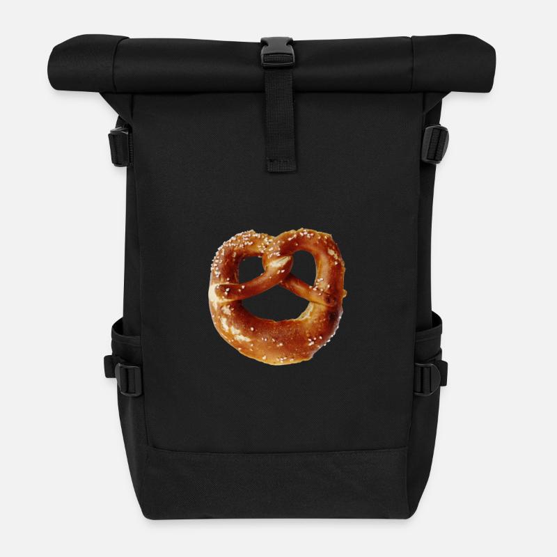 Bayrische Brezen - Rolltop Rucksack - Schwarz