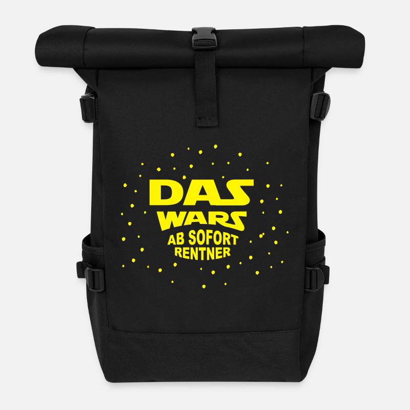 das wars sofort Rentner - Rolltop Rucksack - Schwarz