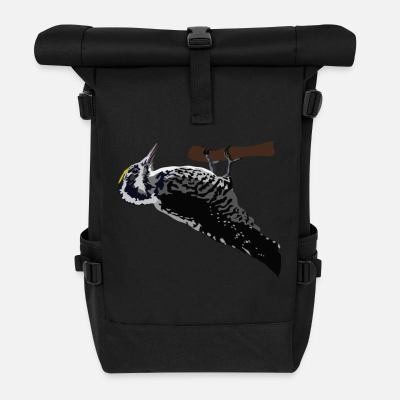 Dreizehenspecht - Rolltop Rucksack - Schwarz