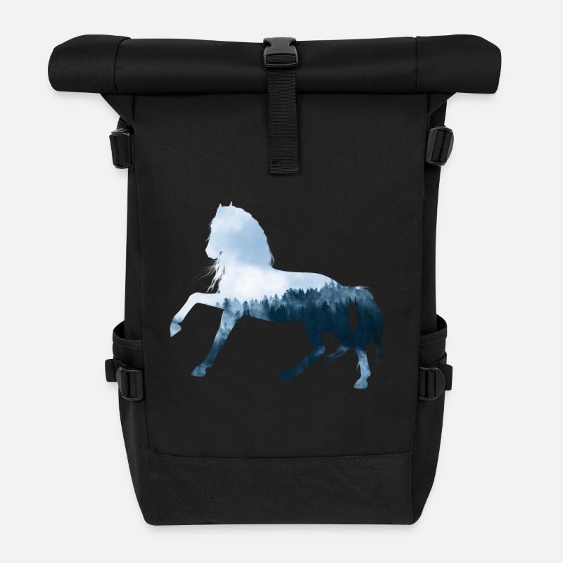 Pferd - Rolltop Rucksack - Schwarz
