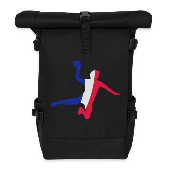 handball france - Roll Top Backpack - black - Front