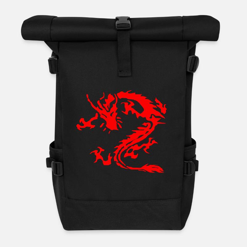 tribal dragon - Rolltop Rucksack - Schwarz