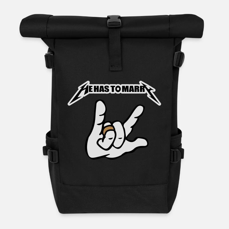 er muss heiraten he has to marry - Rolltop Rucksack - Schwarz