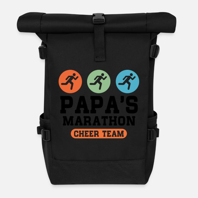 Papas Marathon Cheer Team - Rolltop Rucksack - Schwarz