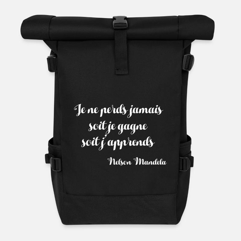 Nelson Mandela - Citation - Sac à dos roll top - noir