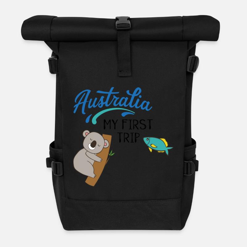 Australien - Rolltop Rucksack - Schwarz