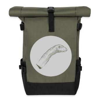 Long-neck Dino dinosaur dinosaur - Roll Top Backpack - olive/black - Front