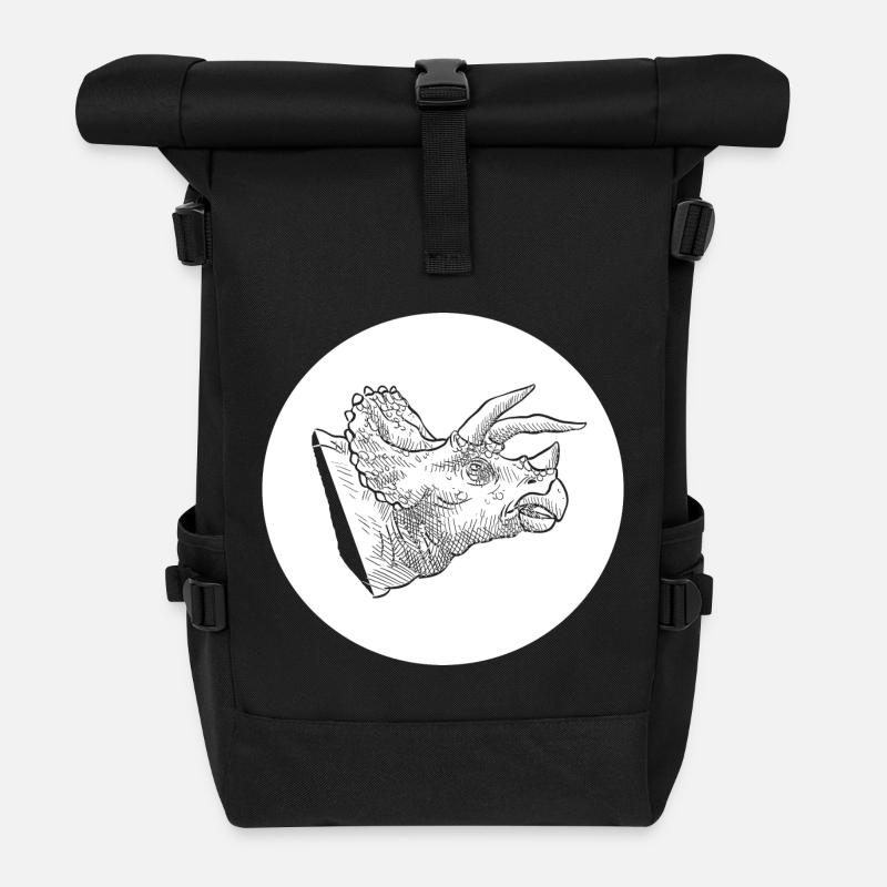 Dinosaure dinosaure Triceratops dinosaure - Sac à dos roll top - noir