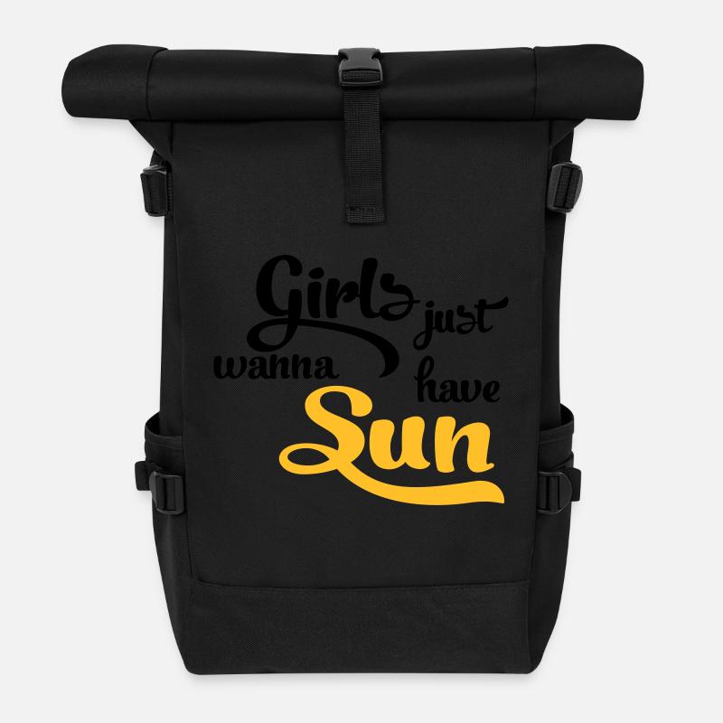 Sonne - Rolltop Rucksack - Schwarz