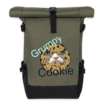 Grumpy Cookie - Rolltop Rucksack - Olive/Schwarz - Vorne