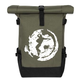 break dancing - Roll Top Backpack - olive/black - Front
