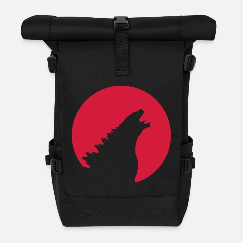 Kaiju dans le drapeau du Japon - Sac à dos roll top - noir