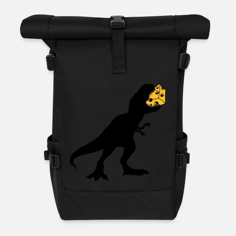 t rex monster dinosaurier saurier dino fleischfres - Rolltop Rucksack - Schwarz
