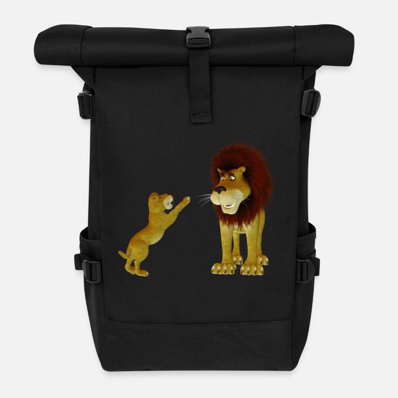 Löwen - Rolltop Rucksack - Schwarz