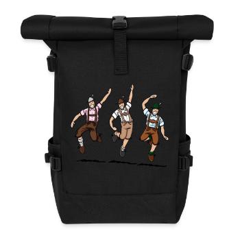Three Dancing Lederhosen Men - Roll Top Backpack - black - Front