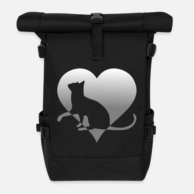 Katze Katze Katze Katze Katze Katze Mieze - Rolltop Rucksack - Schwarz