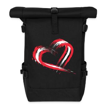 Herz Bürste Flagge Österreichs Farben Vektor - Rolltop Rucksack - Schwarz - Vorne