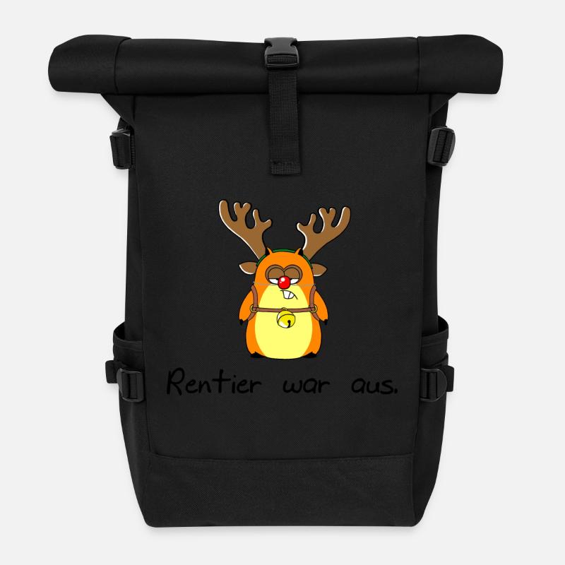 Rentier war aus - Rolltop Rucksack - Schwarz