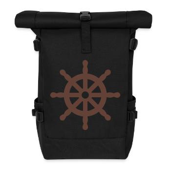 steering wheel - Roll Top Backpack - black - Front