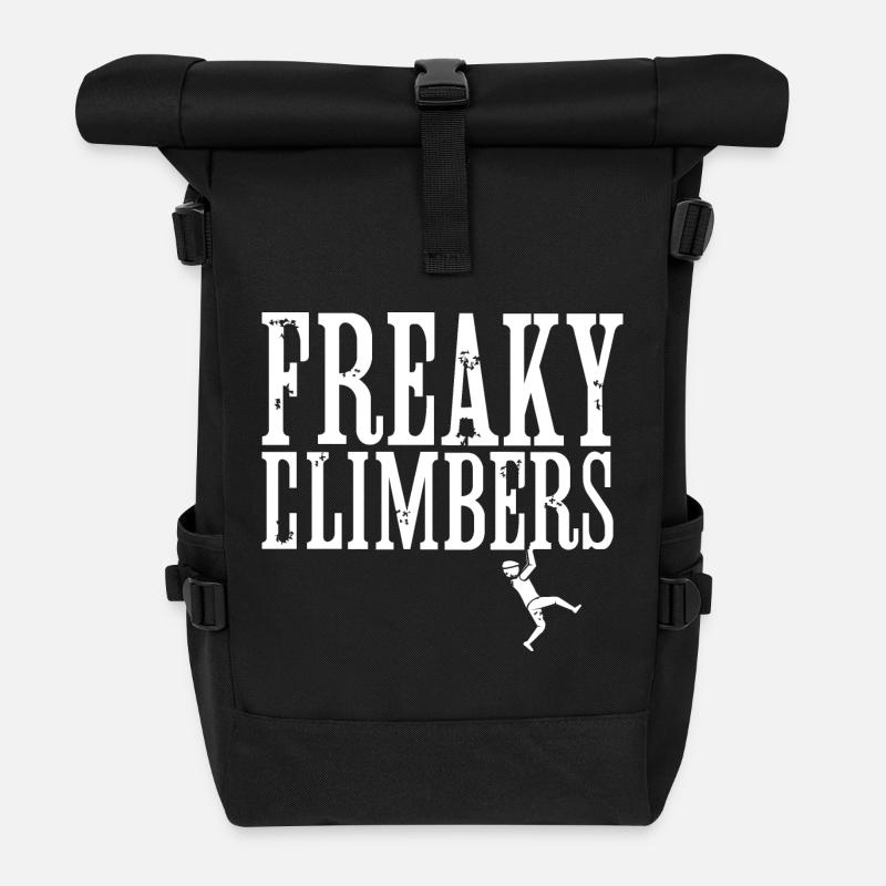 freaky climbers Klettern lustige Sprüche Symbol - Rolltop Rucksack - Schwarz