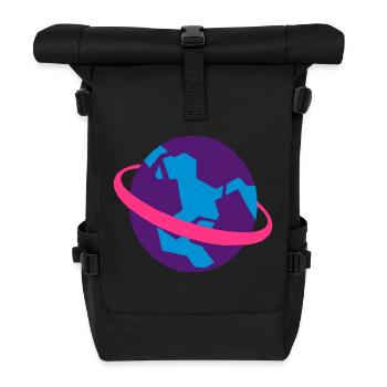 Cartoon Alien Planet - Roll Top Backpack - black - Front