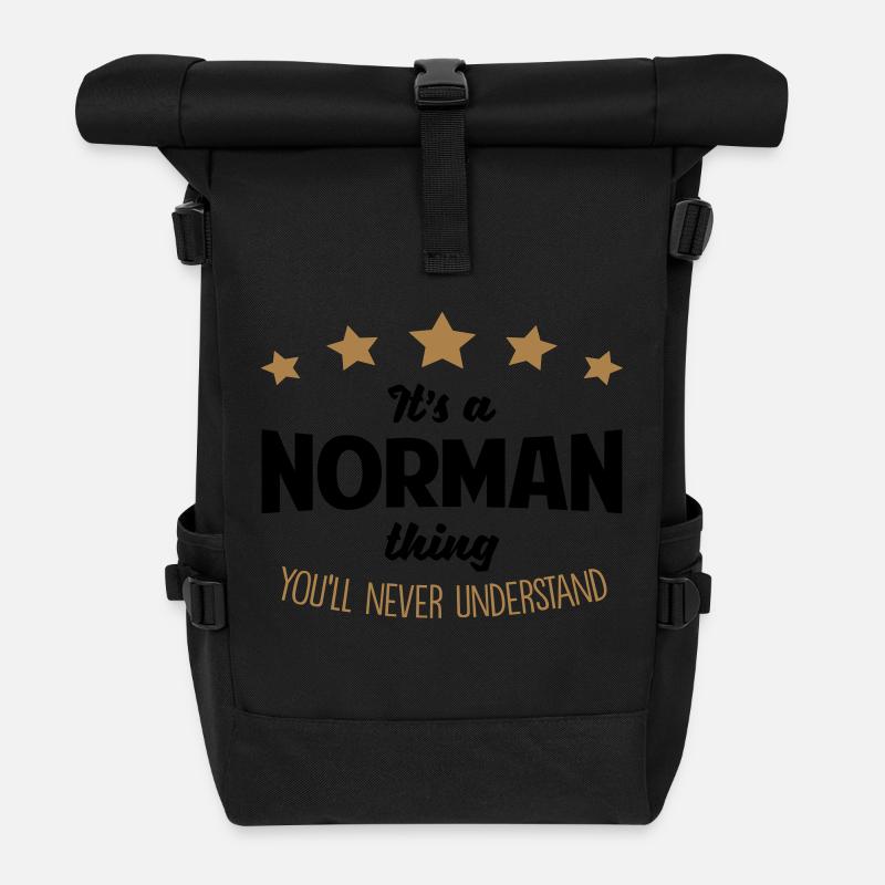 It's a norman name thing stars never unde - Roll Top Backpack - black