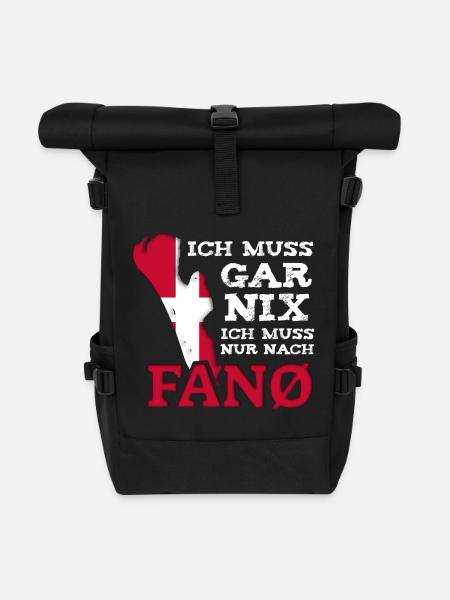 Fanø # Fanö # Ich muss gar nix # Dänemark - Rolltop Rucksack - Schwarz