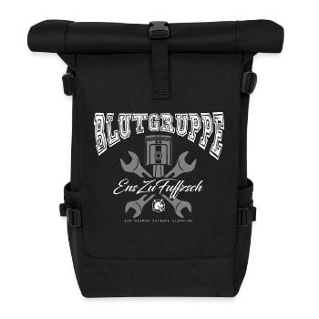 BLUTGRUPPE - EnsZuFuffzsch - 1:50 Ostalgie DDR - Rolltop Rucksack - Schwarz - Vorne