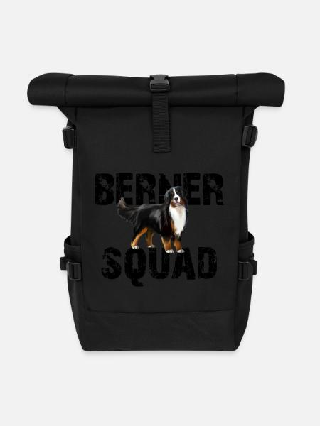 Berner Sennenhund - Rolltop Rucksack - Schwarz
