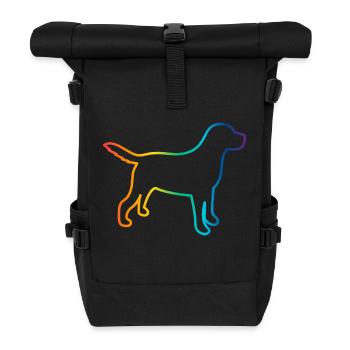 Hundemensch Regenbogenfarben Hundeliebe - Rolltop Rucksack - Schwarz - Vorne