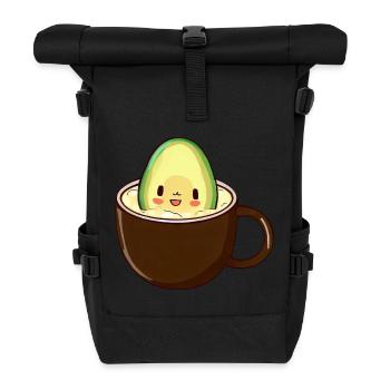 Avocado bathes in coffee - Roll Top Backpack - black - Front