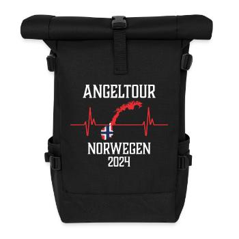 Angeltour Norwegen 2024 - Rolltop Rucksack - Schwarz - Vorne