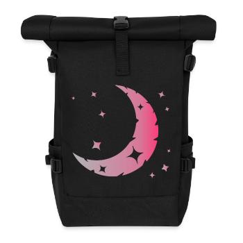 Mond und Sterne - Rolltop Rucksack - Schwarz - Vorne