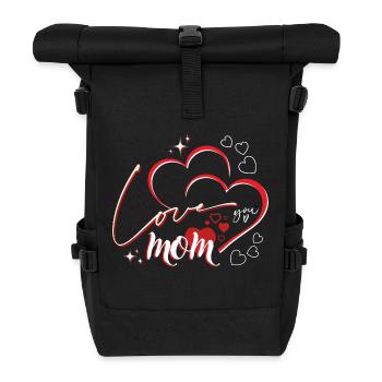 Mother's Day - Je t'aime maman - Love you mom - Roll Top Backpack - black - Front