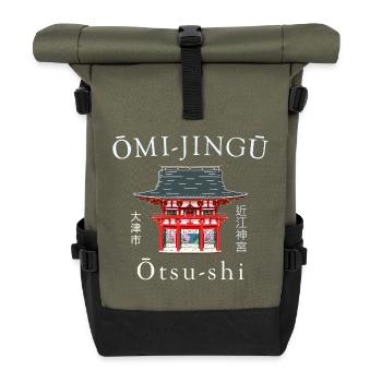 Otsu, Shiga Prefecture, Japan Omi-jingu Drawing - Roll Top Backpack - olive/black - Front