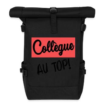 KOLLEGE. ANFANGEN. RUHESTAND - Rolltop Rucksack - Schwarz - Vorne