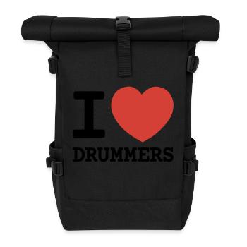 I love drummers - Roll Top Backpack - black - Front