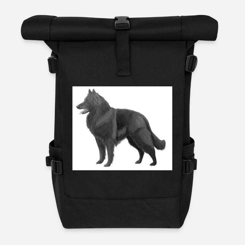 Groenendael sticks - Roll Top Backpack - black