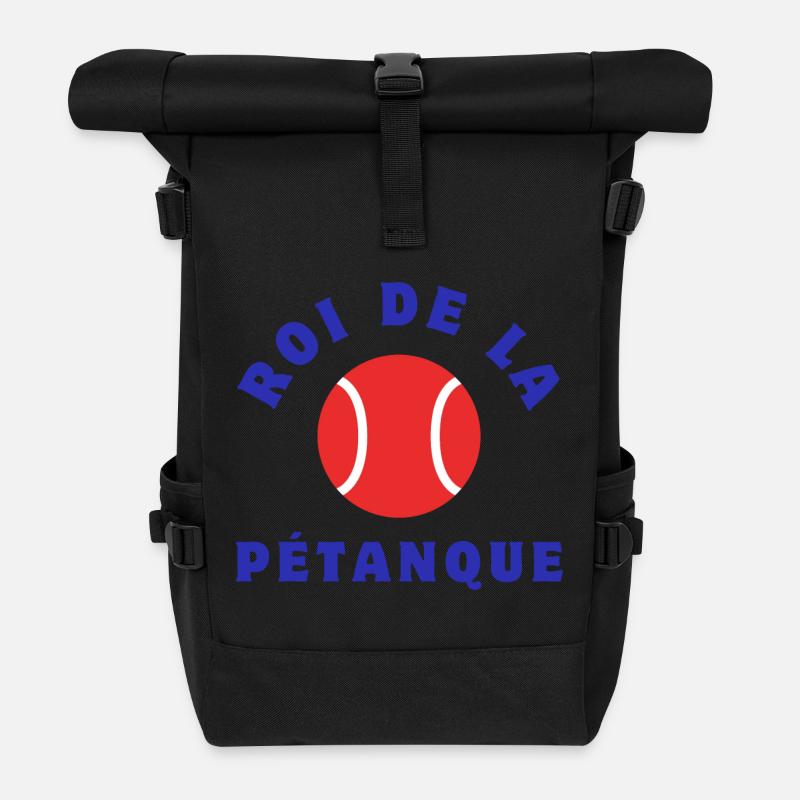 König des Pétanque - Rolltop Rucksack - Schwarz