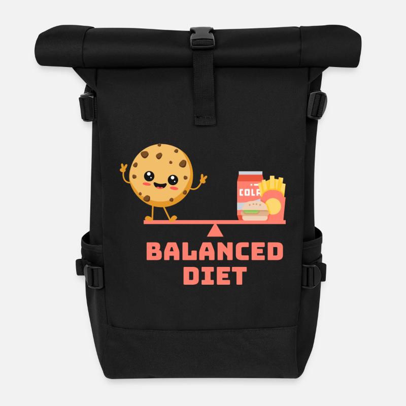 équilibré cookie fastfood Régime - Sac à dos roll top - noir