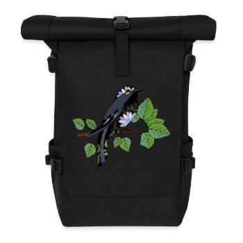 Colorful bird - Roll Top Backpack - black - Front