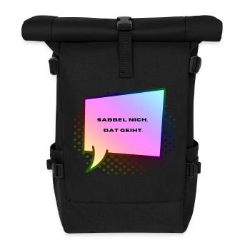 Plattdeutsch Red' nicht, das geht - Rolltop Rucksack - Schwarz - Vorne