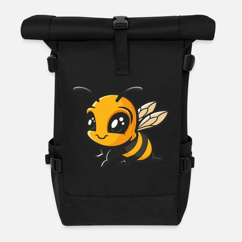 biene hummel insekt - Rolltop Rucksack - Schwarz