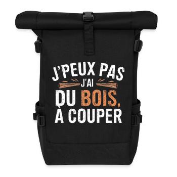 Ich kann nichtIch habe Holz zum Schneiden - Rolltop Rucksack - Schwarz - Vorne