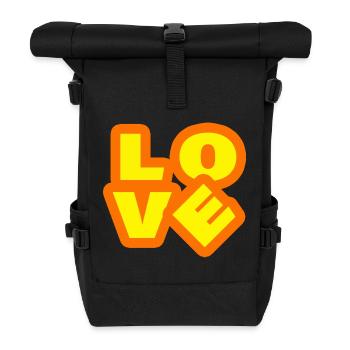 LOVE - Rolltop Rucksack - Schwarz - Vorne
