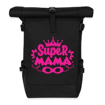 Super Mama - Rolltop Rucksack - Schwarz - Vorne