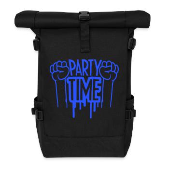 Party Time Crew Logo Celebrate Team Friends Member - Roll Top Backpack - black - Front